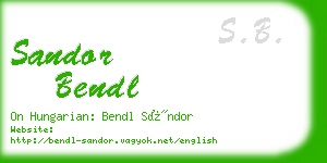 sandor bendl business card